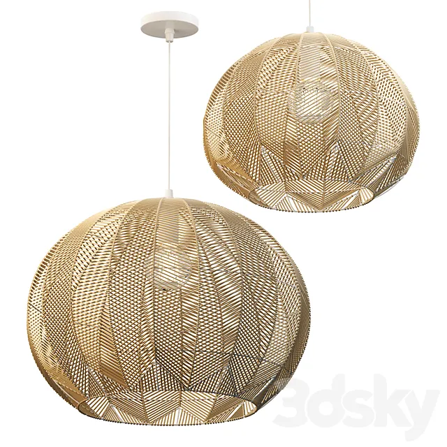 NATURAL ROUND RATTAN PENDANT Free Download