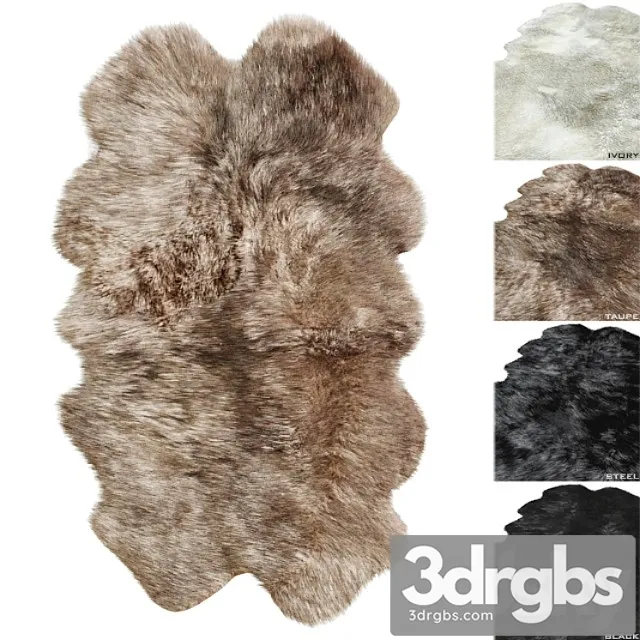 Natural sheepskin rug rh 3D Model Free