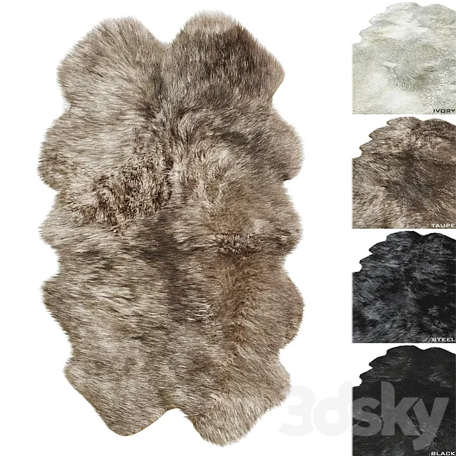 Natural Sheepskin Rug RH 3DModel