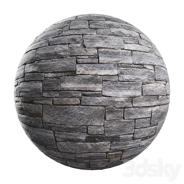 Natural stone wall 3D Model Free