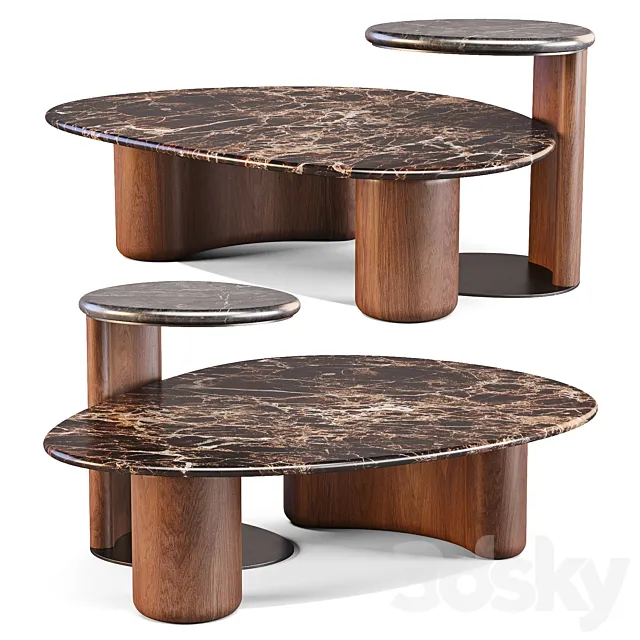 Nature Design: Lake and Drop – Coffee and Side Table 3D Model