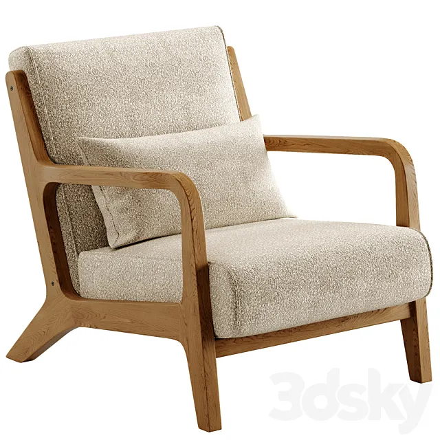 Nature Life Fabric Armchair With Armrests 3D Model