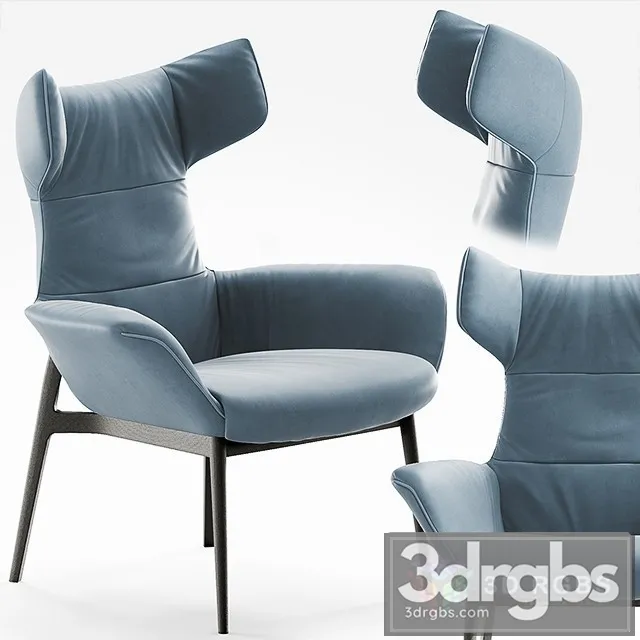 Natuzzi Aura Armchair 02 3D Model Free