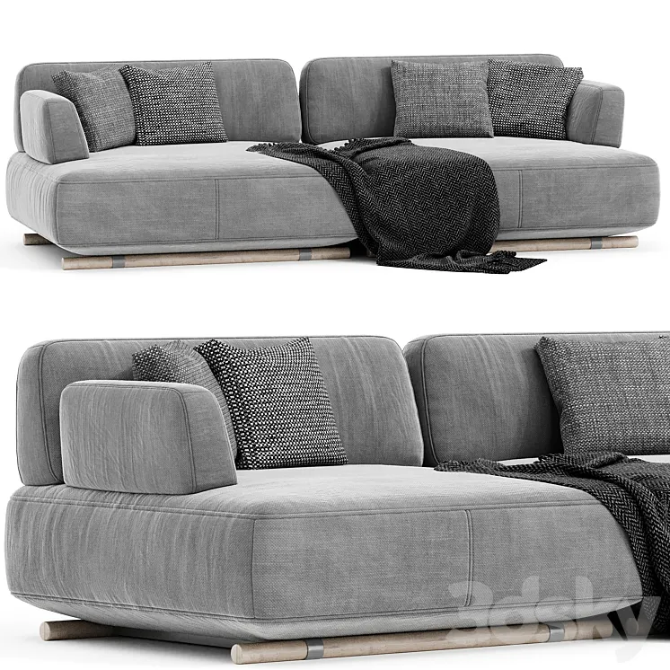Natuzzi cava two seaters sofa 3D Model Free