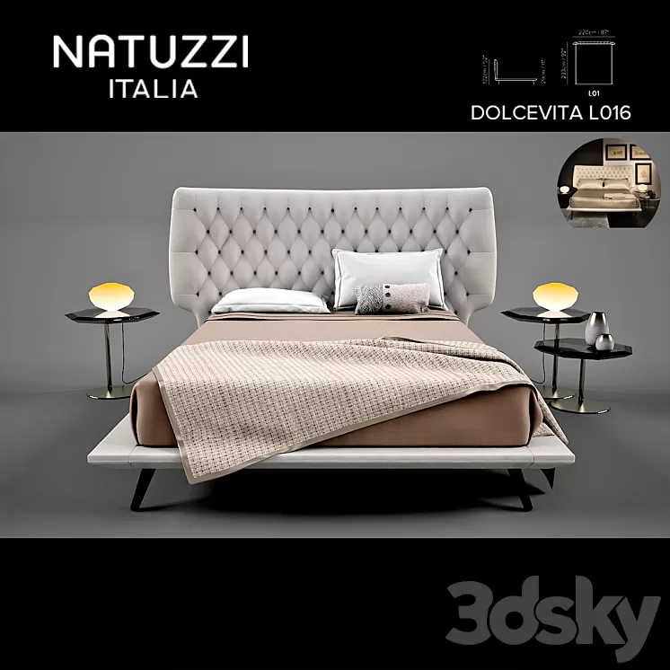 NATUZZI Dolcevita Bed L01 3D Model