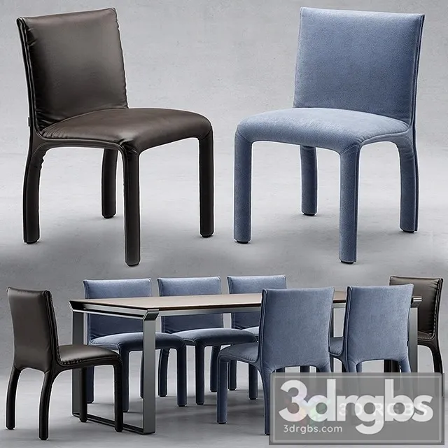 Natuzzi Hedi Table and Chair 3D Model Free