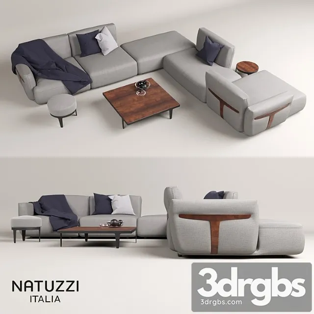 Natuzzi herman sofa 2 3D Model Free