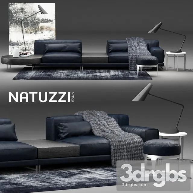 Natuzzi Ido Sofa 03 3D Model Free