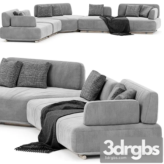 Natuzzi italia cava sectional upholstered sofa