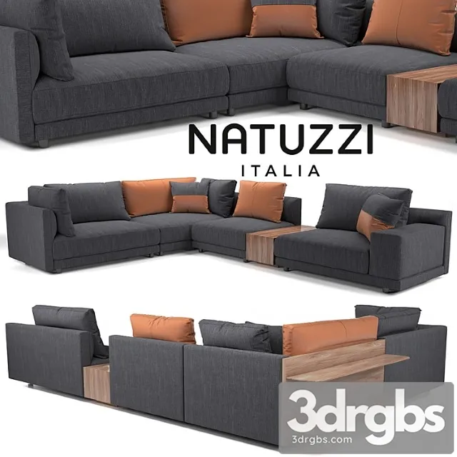 Natuzzi melpot sectional №2 2 3D Model Free