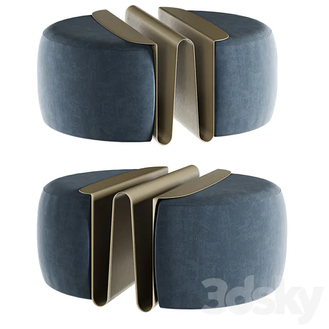 Natuzzi WAVE pouf 3D Model