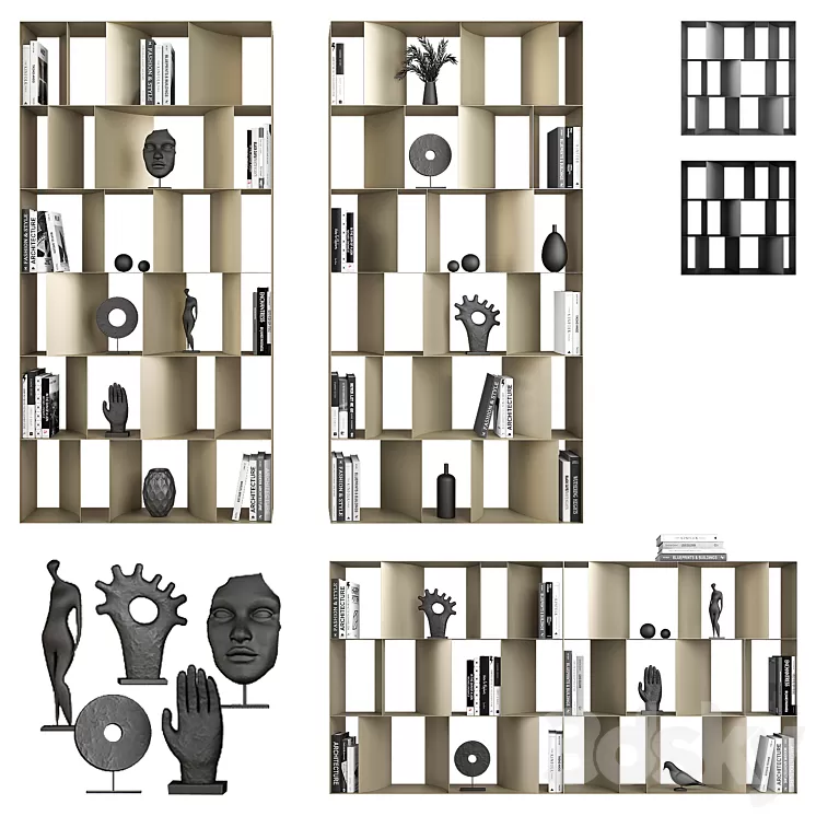 Nautilus Cattelan Italia Bookcases 3D Model