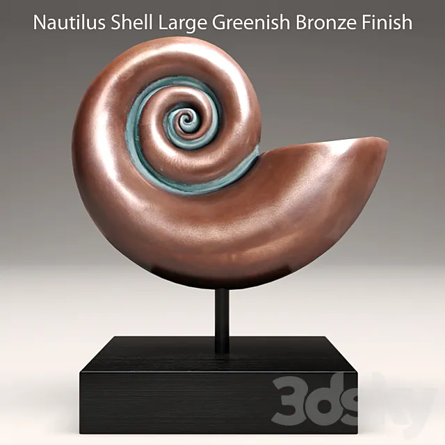 Nautilus Shell Bronze figurine patina copper ammonite decor shell 3D Model