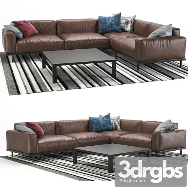 Naviglio sofa arflex leather 2 3D Model Free