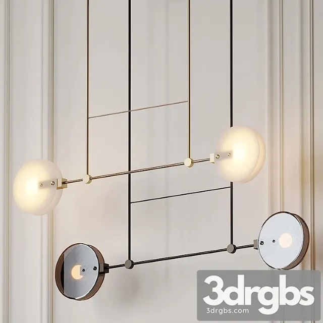 Nebulae 22- double horizontal chandelier twentieth 3D Model Free