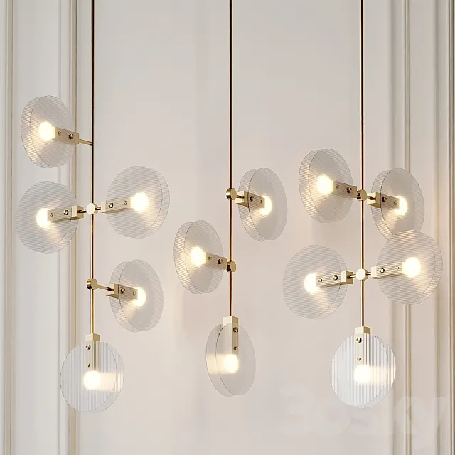 Nebulae Hanging Chandelier 3 Positions 3D Model