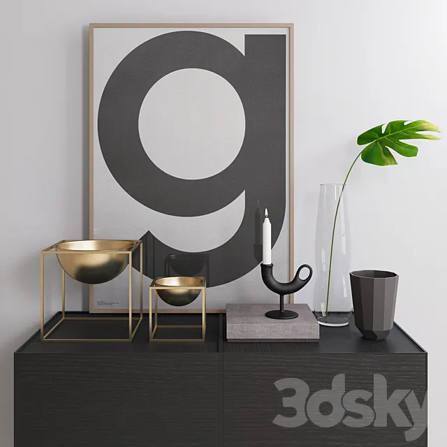 Nedrefoss Chandleholder Decorative Set 3D Model