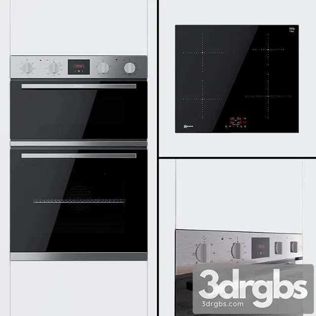 Neff - double oven u1hcc0an0b and hob t36fb41x0g 2 3D Model Free
