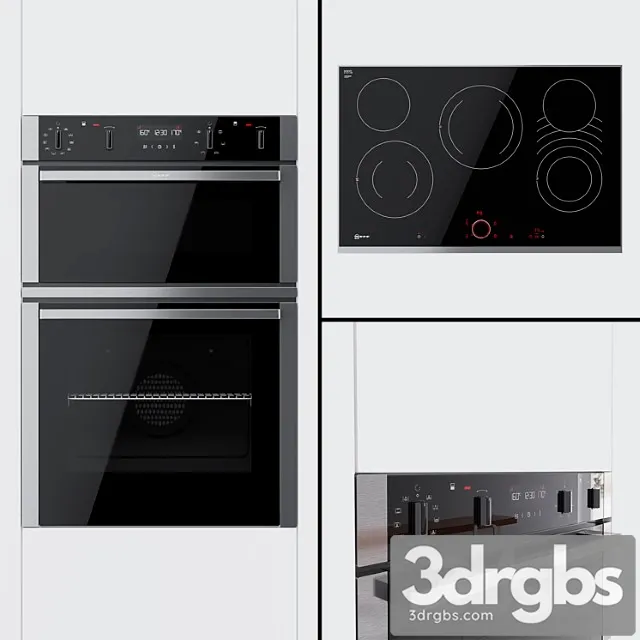Neff - u2acm7hn0b dual oven and t18ts28n0 hob 2 3D Model Free