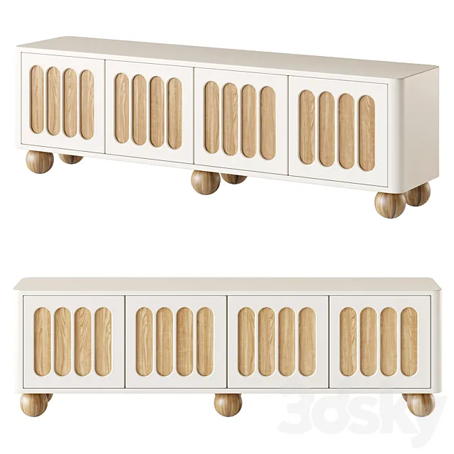 Neha Wooden Forms TV Stand 3D Model