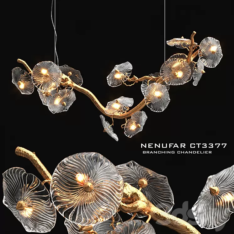 Nenufar horizantal chandelier 3D Model