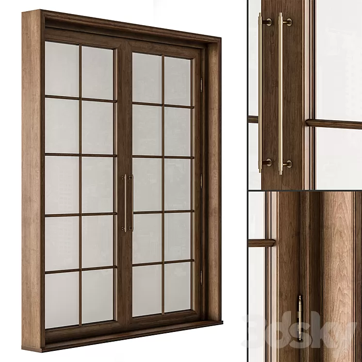 Neo Classic Glass and Wood Door Set 42