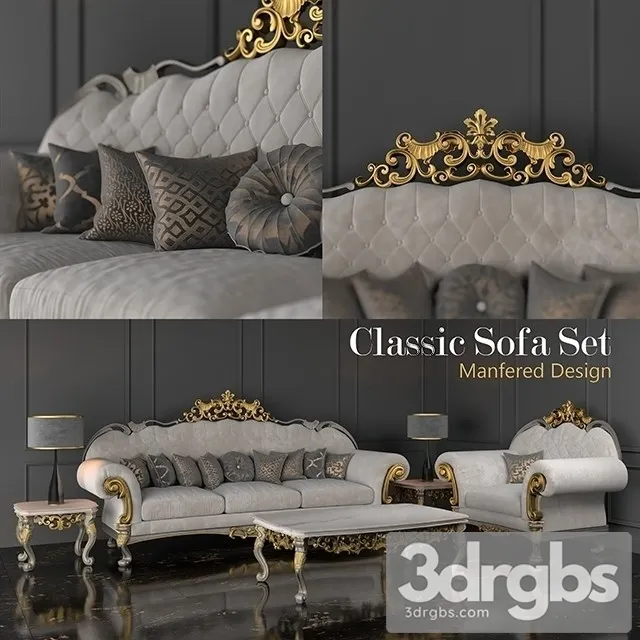 Neo Classic Sofa Set 01 3D Model Free