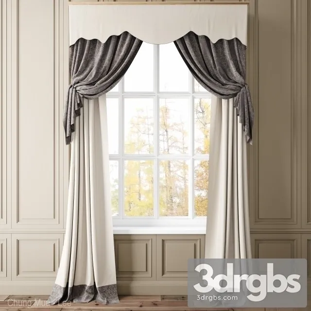 Neoclassic Curtain 64 3D Model Free