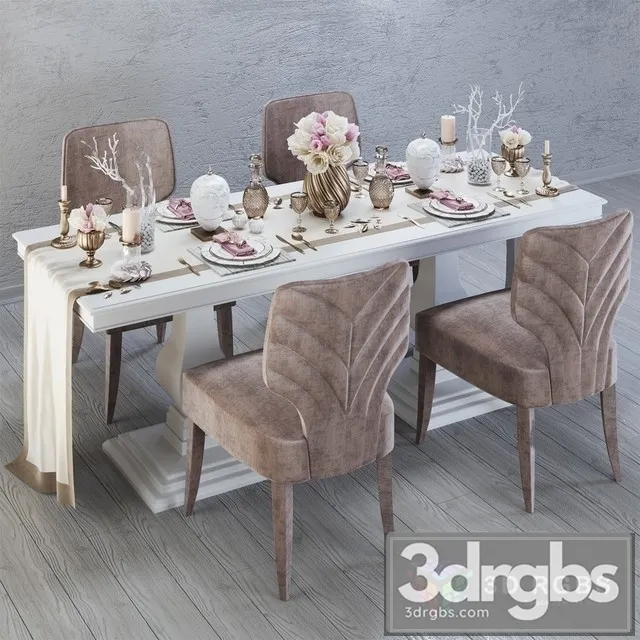 Neoclassic Dining Set 3D Model Free