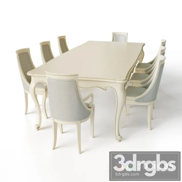 Neoclassic Diningroom Set 3D Model Free