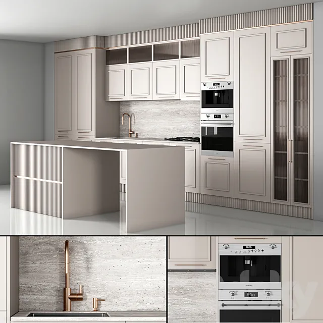 neoclassic kitchen 07 3D Model