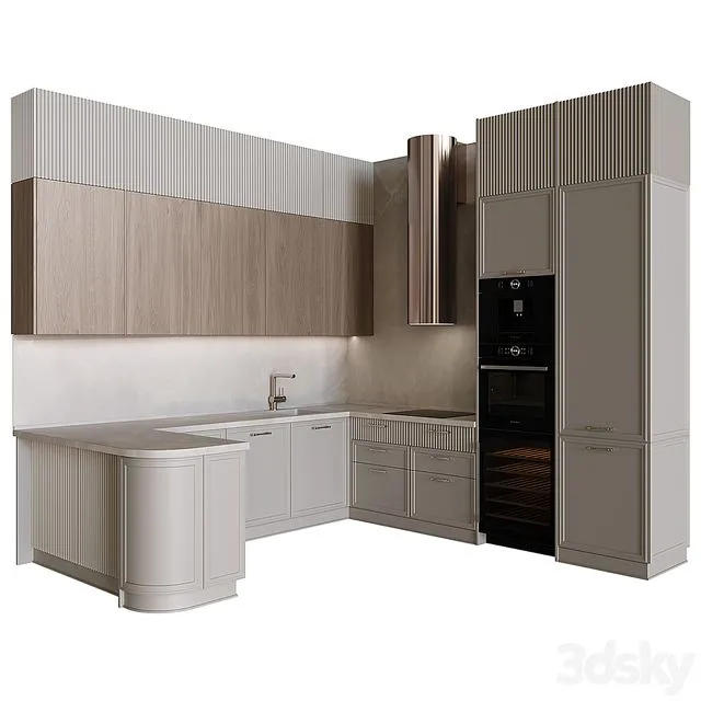 Neoclassic kitchen 30 3D Model