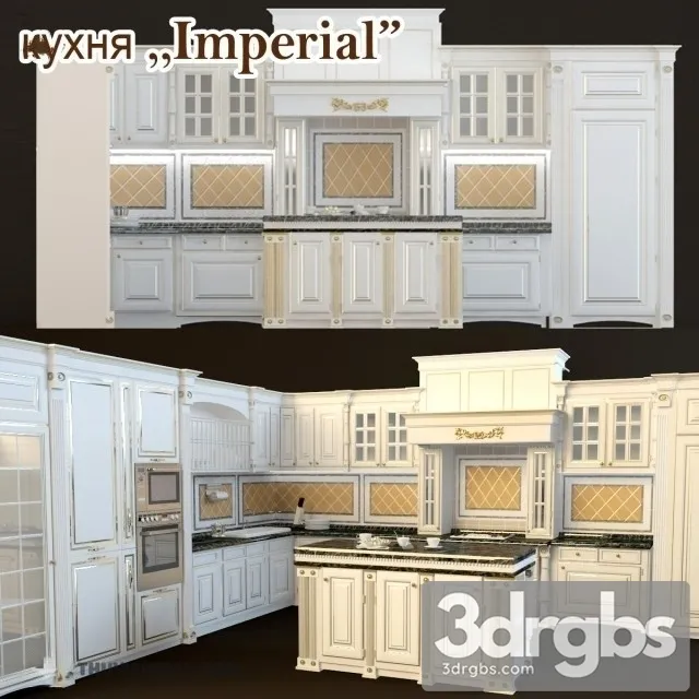Neoclassic Kitchen Cabinet 3D Model Free