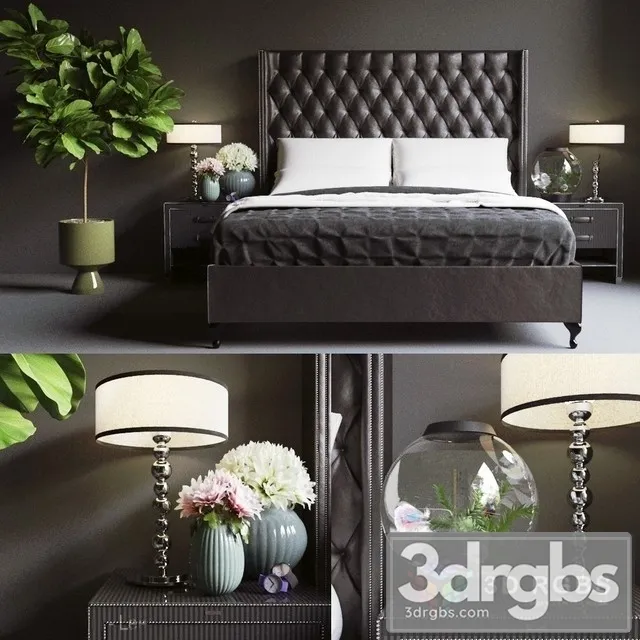 Neoclassic Luxury Bed 4 3D Model Free