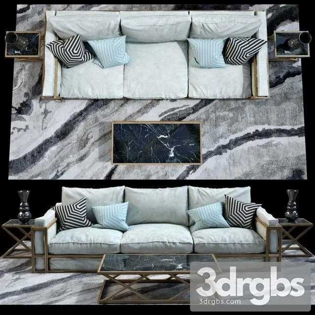 Neoclassic Luxury Sofa Set 03 3D Model Free