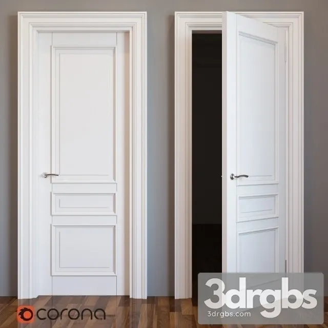 Neoclassic White Door 3D Model Free