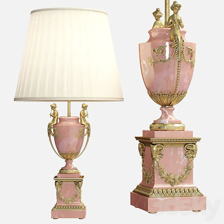 Neoclassical Marble Figural Table Lamp 3D Model Free