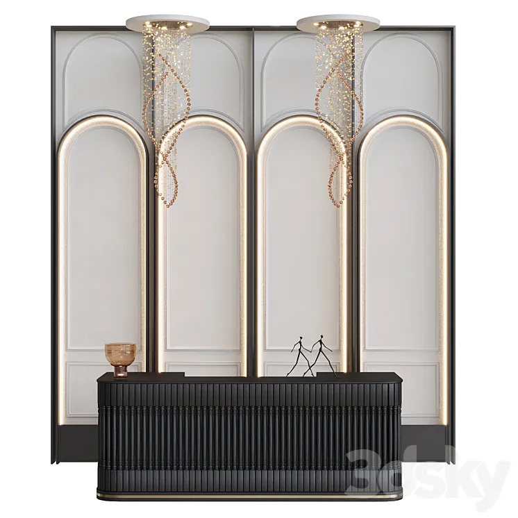 Neoclassical reception desk 13 3D Model Free