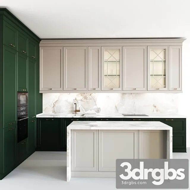 Neoclassical Style Kitchen 05 1 3D Model Free