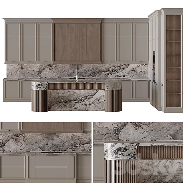 Neoclassical style kitchen 60 3D Model