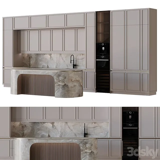 Neoclassical style kitchen 65 3D Model