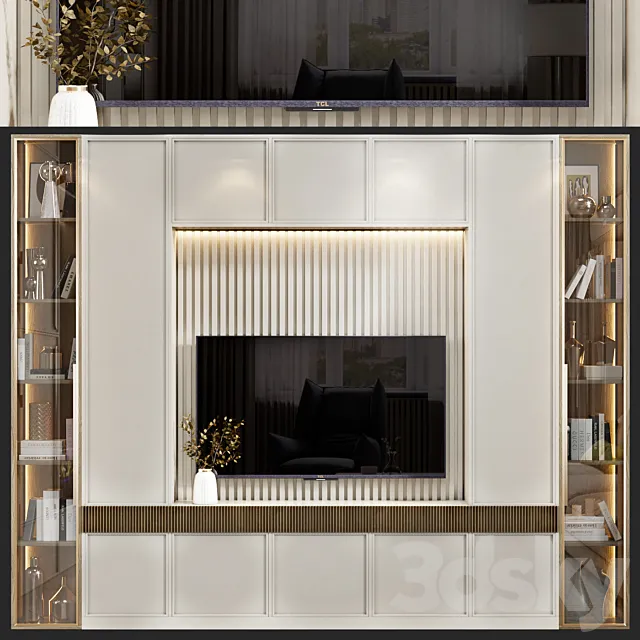 Neoclassical TV wall 015 Free Download
