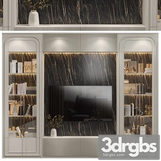 Neoclassical TV Wall 018 3D Model Free