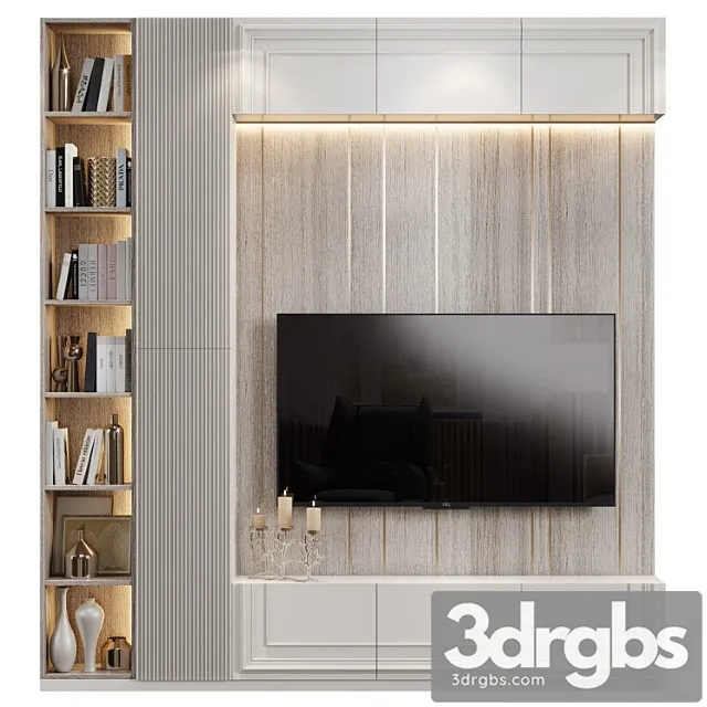 Neoclassical TV Wall 020 3D Model Free