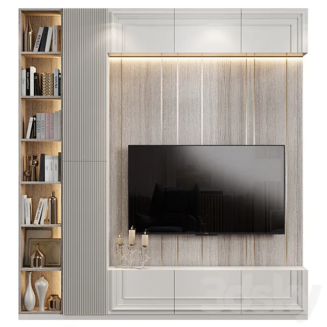 Neoclassical TV wall 020 3D Model