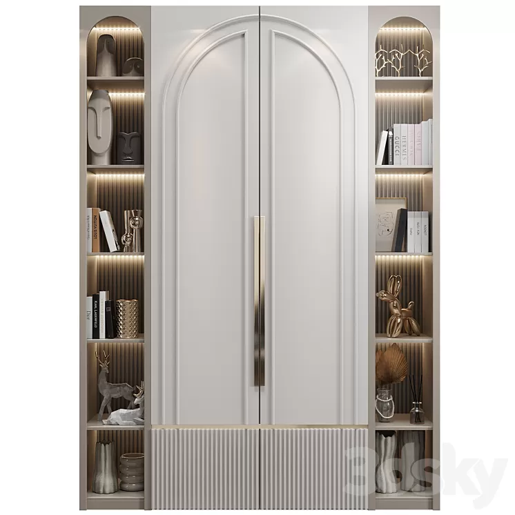 Neoclassical wardrobe 04 3D Model Free