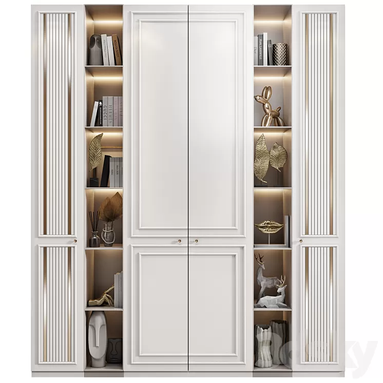 Neoclassical wardrobe 07 3D Model Free