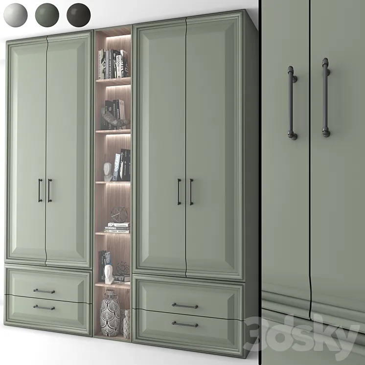 Neoclassical wardrobe 08 3D Model Free