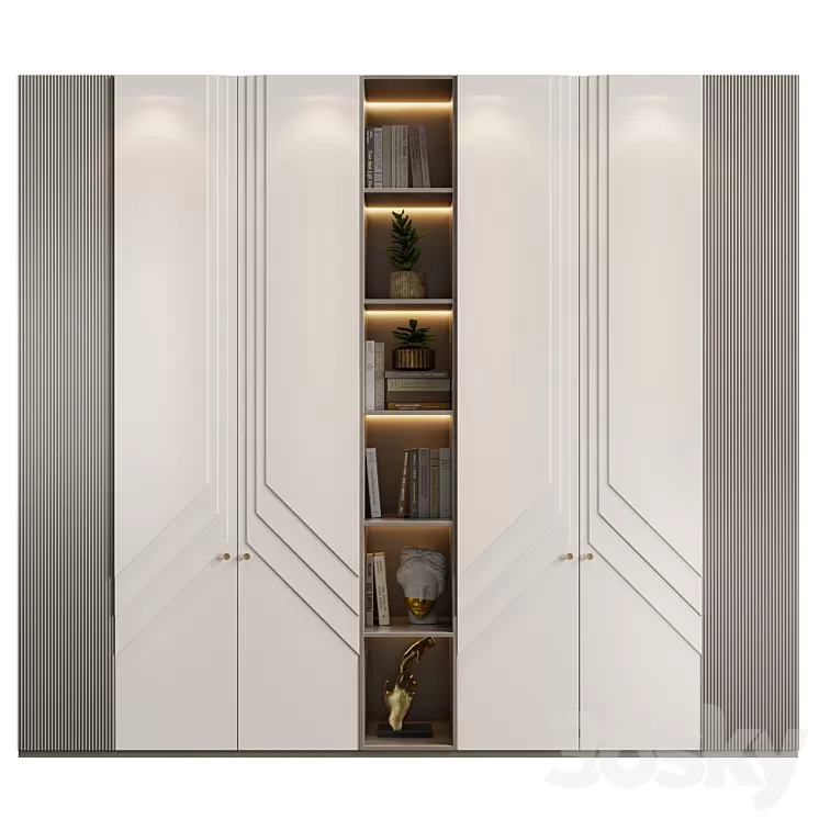 Neoclassical wardrobe 40 3D Model