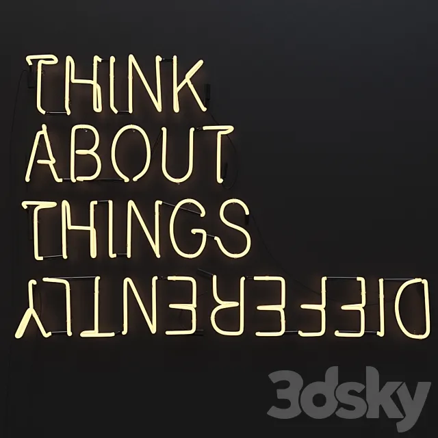 Neon inscription neon sign 3D Model